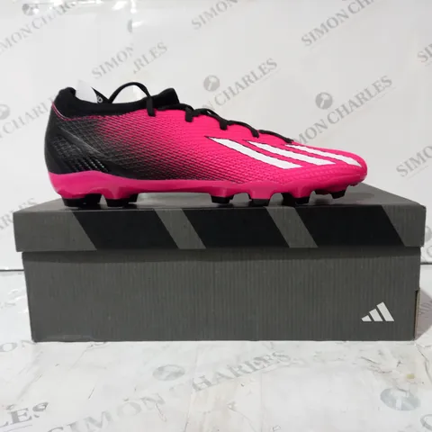 BOXED PAIR OF ADIDAS X SPEEDPORTAL.3 MG FOOTBALL BOOTS IN PINK/BLACK UK SIZE 11