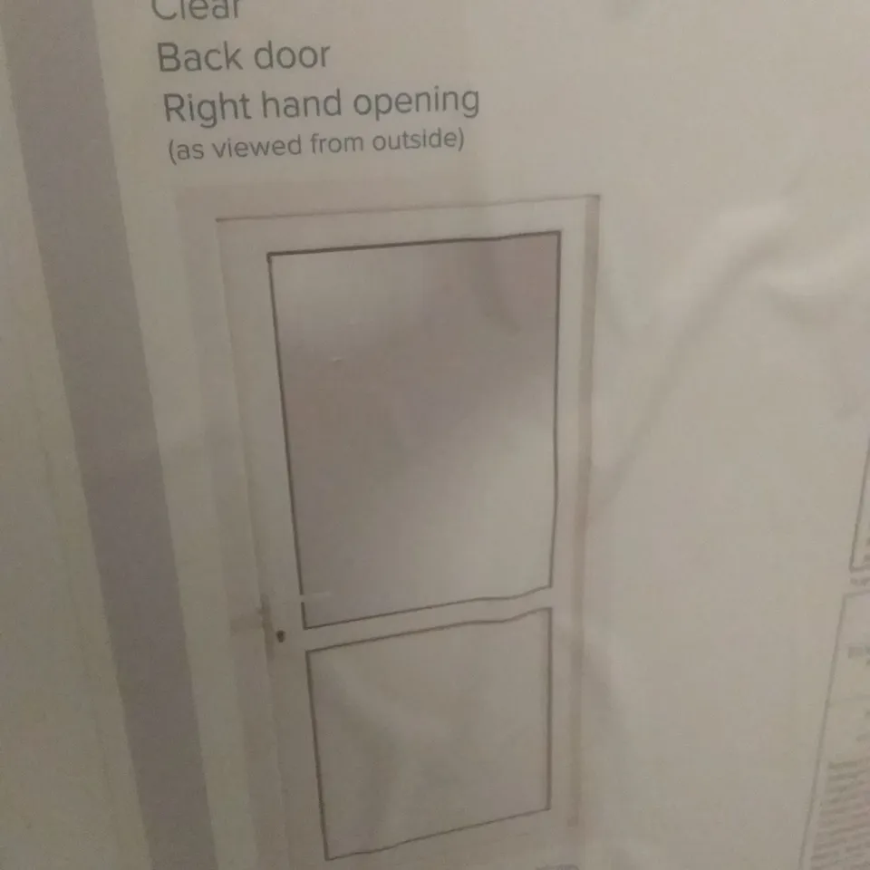 PVCU HALF GLAZED CLEAR BACK DOOR RIGHT HAND OPENING 2055×840×80MM