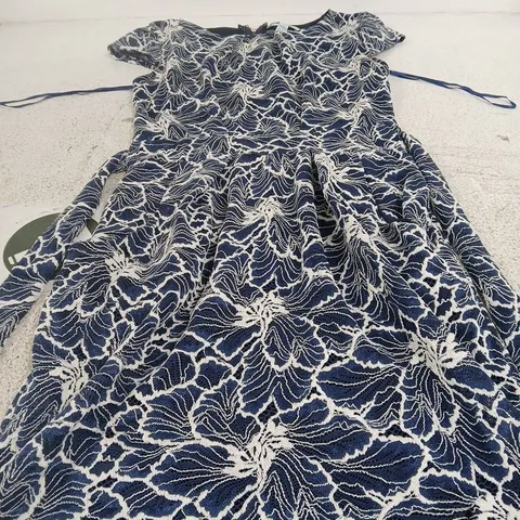 BLUE VANILLA WOMENβS DRESS β NAVY/WHITE PRINT, ZIP, UK 10