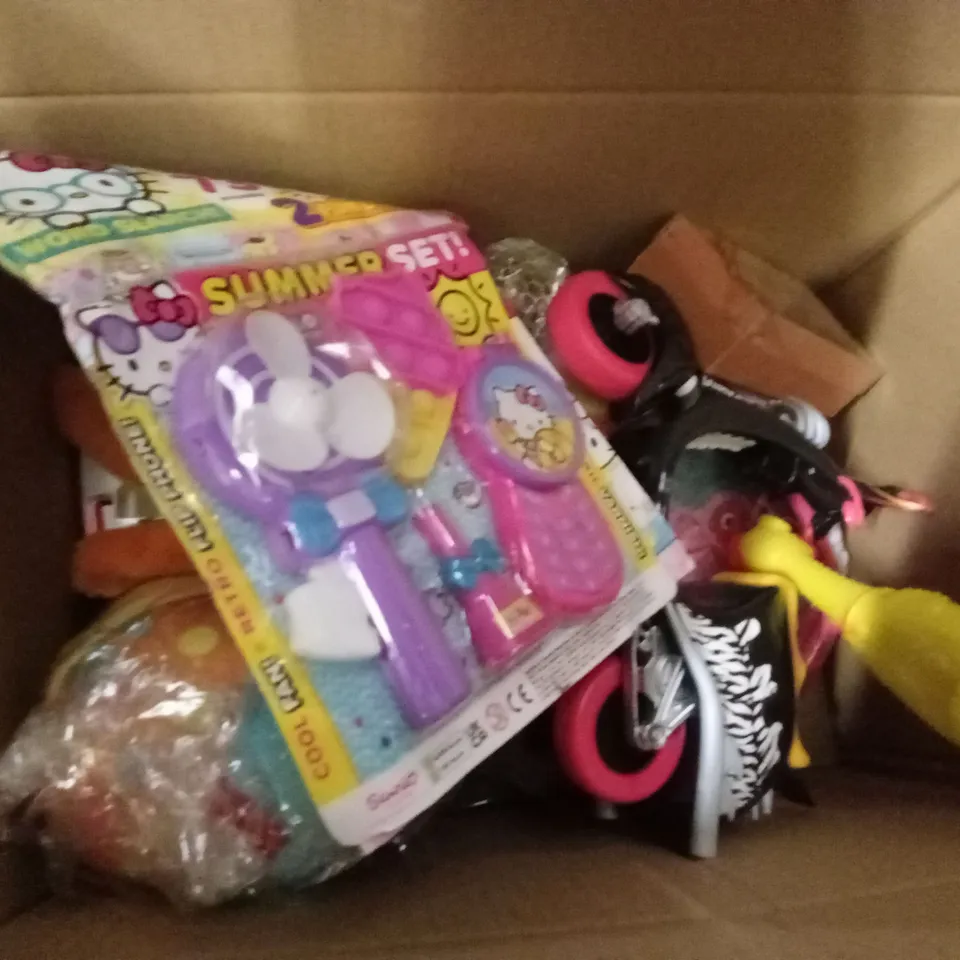 BOX OF ASSORTED KIDS TOYS AND PRODUCTS
