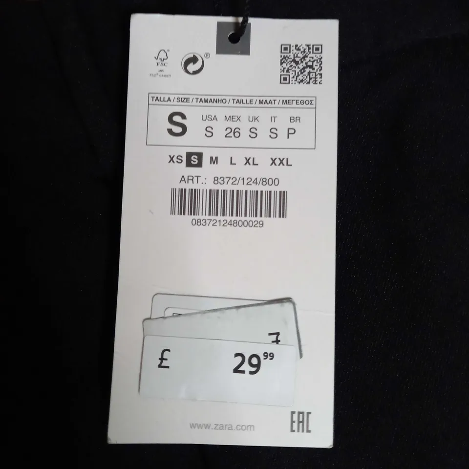 ZARA BLACK WIDE LEGGED TROUSERS - SMALL