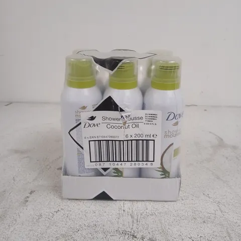 DOVE SHOWER MOUSSE COCONUT OIL (6X200ML)