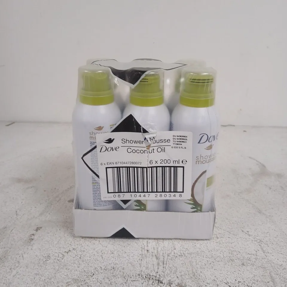 DOVE SHOWER MOUSSE COCONUT OIL (6X200ML)