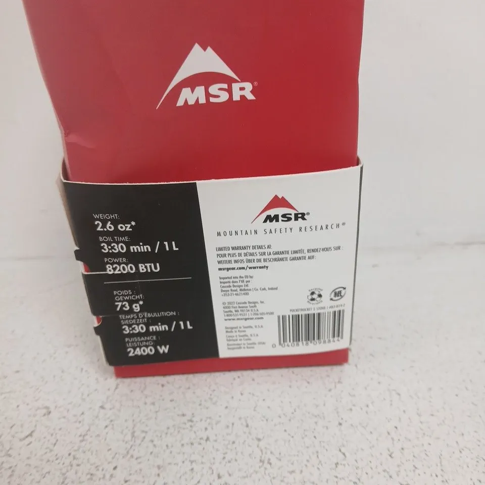 MSR POCKETROCKET 2 ULTRALIGHT CAMPING STOVE – BOXED