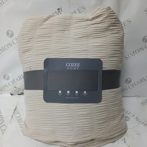 SUPERSOFT BY COZEE HOME TEXTURED STRIPE DUVET SET IN STONE SUPER KING