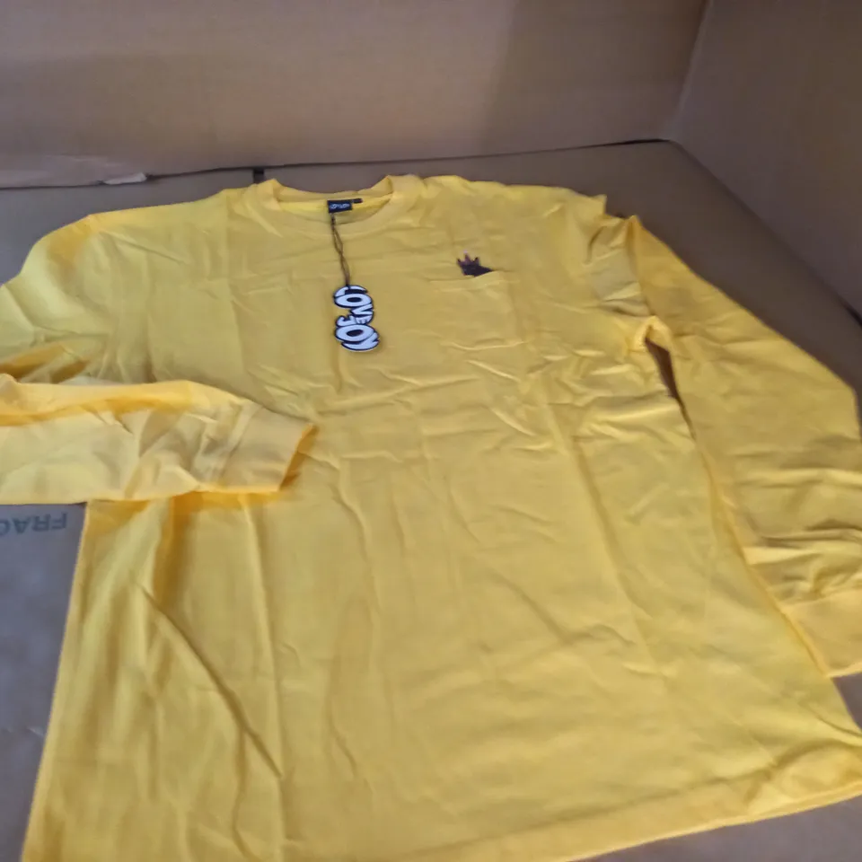LOVE JOY LONG SLEEVE YELLOW T-SHIRT - XL