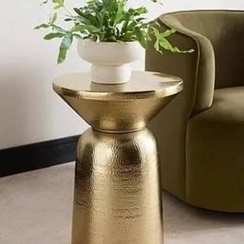 VERY HOME PERRIE DRUM SIDE TABLE - ANTIQUE BRASS