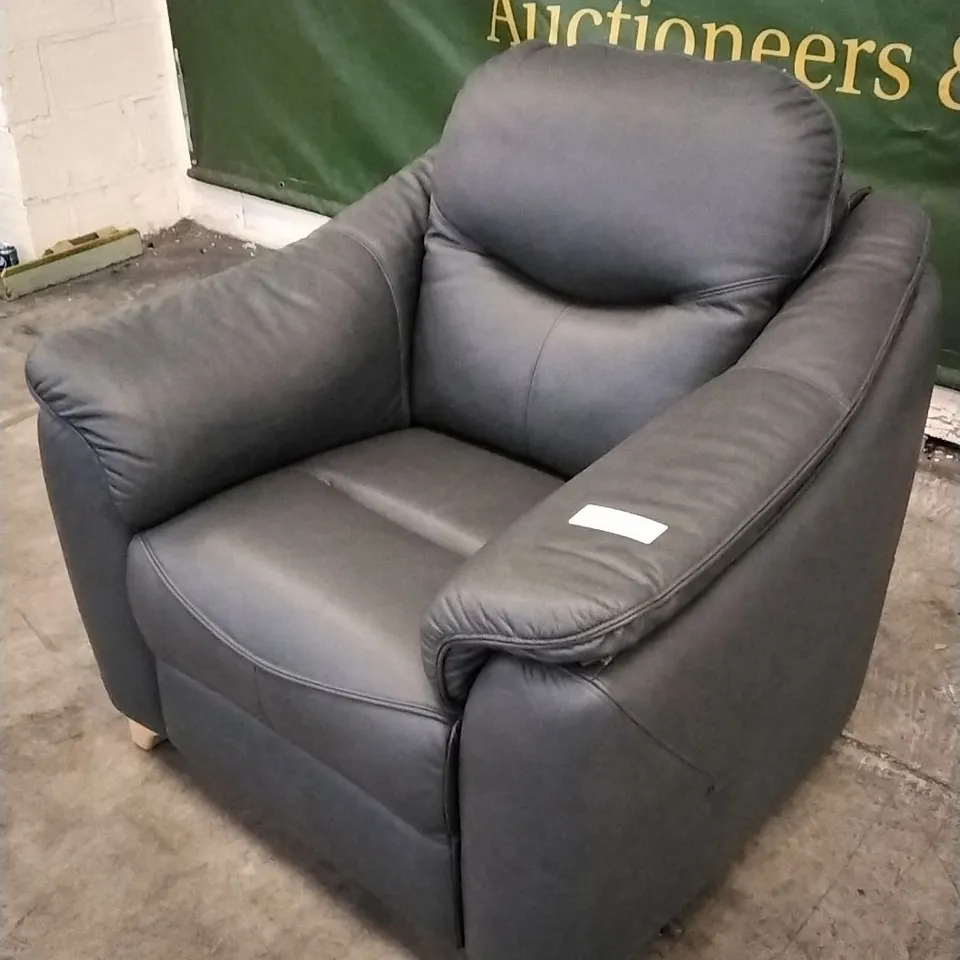 QUALITY BRITISH DESIGNED & MANUFACTURED G PLAN JACKSON POWER RECLINER ARMCHAIR CAMBRIDGE PETROL BLUE LEATHER