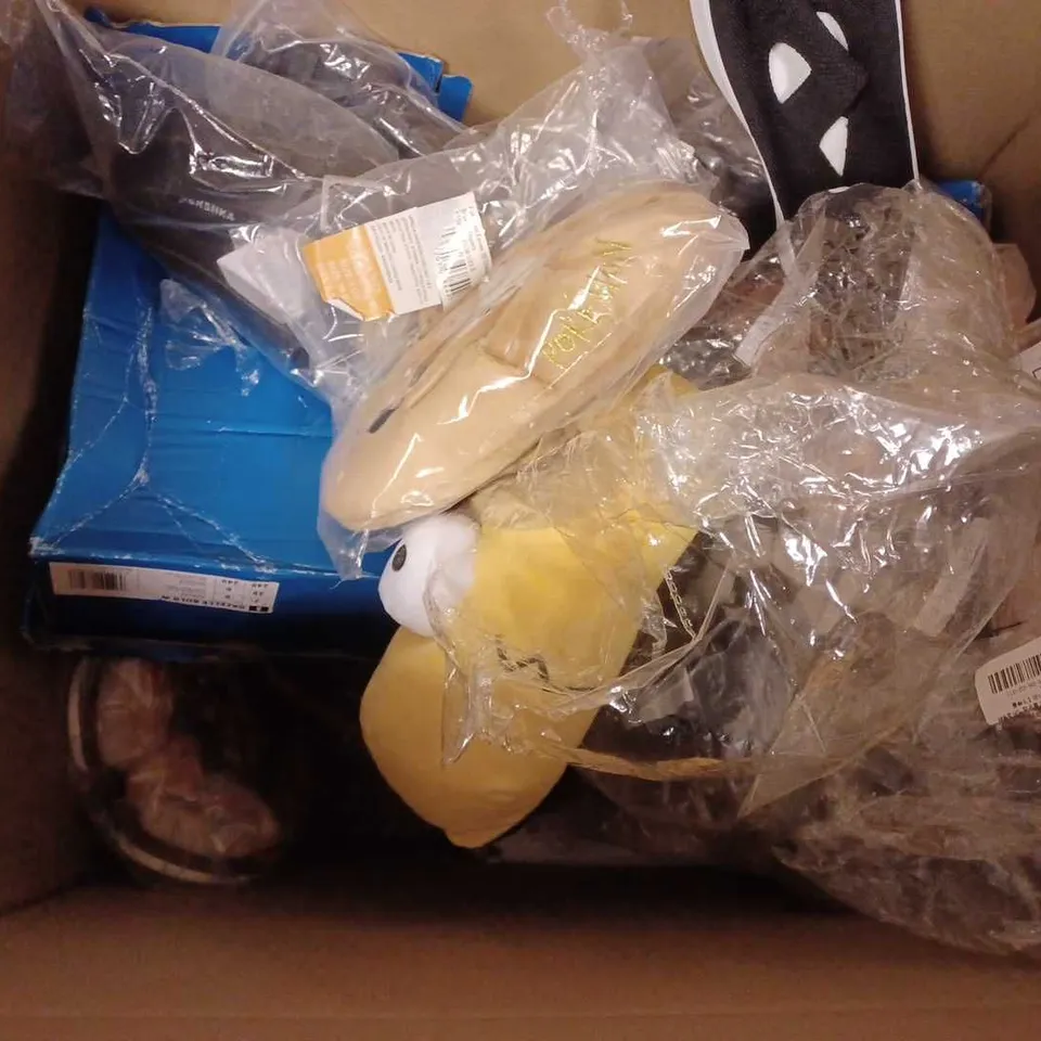 BOX OF APPROXIMATELY 9 PAIRS OF ASSORTED SHOES IN VARIOUS COLOUR, STYLES AND SIZES