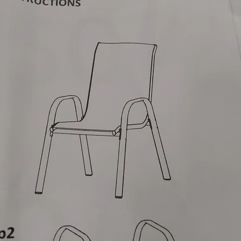 BOXED SET OF APPROXIMATELY 4 OUTDOOR DINING GARDEN CHAIRS (1 BOX)