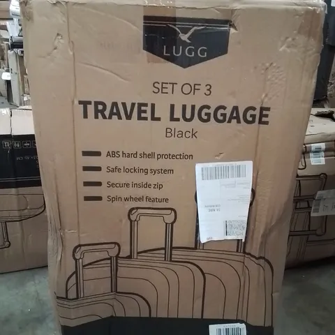 BOXED LUGG 3PCS LUGGAGE SET -BLACK-