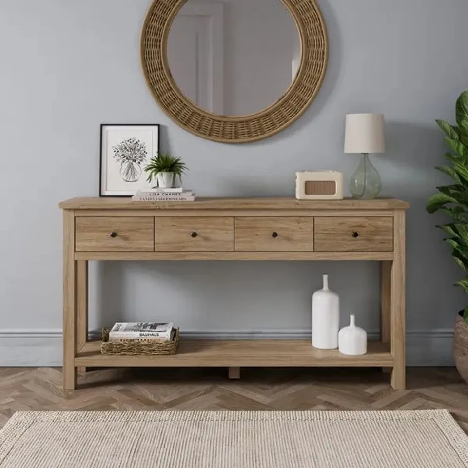 BOXED OLNEY EXTRA WIDE CONSOLE TABLE - OAK (1 BOX)