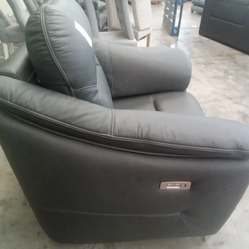 DESIGNER G PLAN MADE JACKSON ELECTRIC RECLINER CHAIR - CAMBRIDGE PETROL BLUE LEATHER 