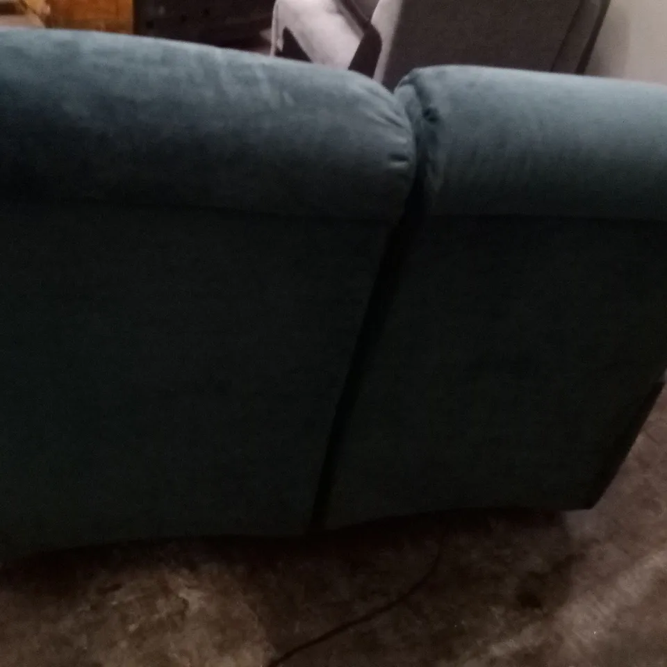 DESIGNER G PLAN MADE HAMILTON MONTILLA TEAL ELECTRIC RECLINING TWO SEATER SOFA
