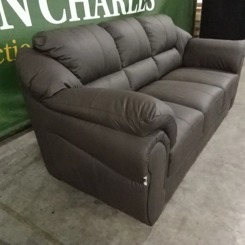 NAPLES ITALIAN LEATHER 3 SEATER SOFA - CHOCOLATE RRP £1349