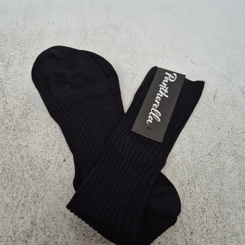 PANTHERELLA MERINO WOOL SOCKS PAIR, BLACK, LARGE