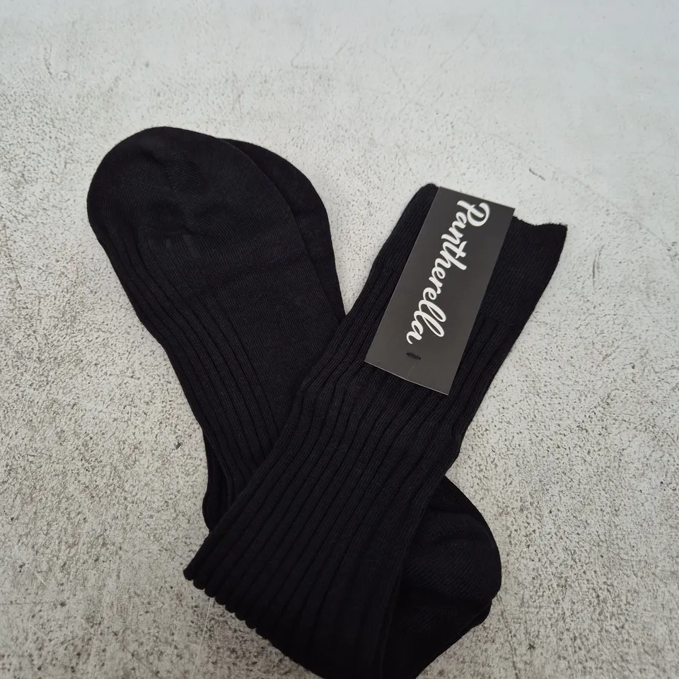 PANTHERELLA MERINO WOOL SOCKS PAIR, BLACK, LARGE
