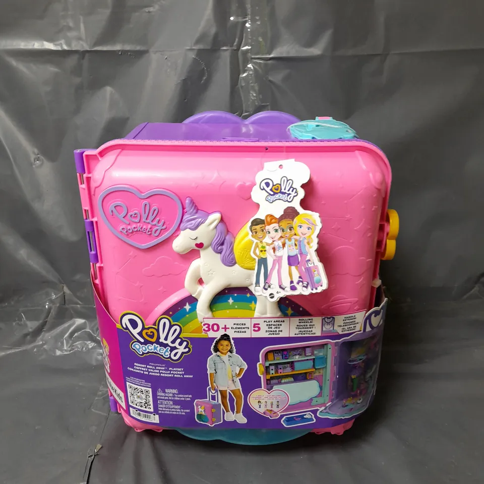 BOXED POLLY POCKET POLLYVILLE RESORT ROLL-AWAY SUITCASE PLAYSET