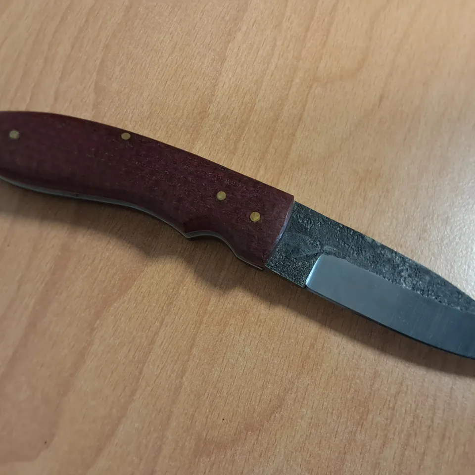 PERKIN KNIVES 2.5" NON-LOCKING FOLDING KNIFE WITH RED WOODEN HANDLE 