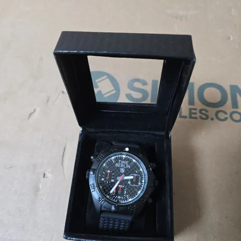 TIME BERLIN CHRONOGRAPH WRISTWATCH – BLACK WITH PRESENTATION BOX