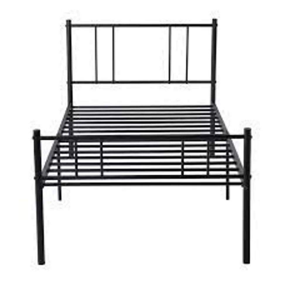BOXED LOCARNO BLACK SINGLE BED FRAME