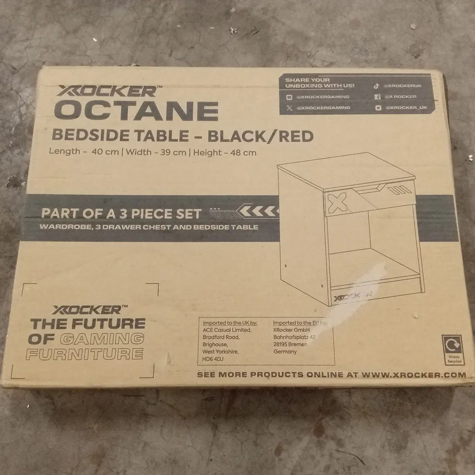 BOXED X ROCKER OCTANE BEDSIDE TABLE (1 BOX)