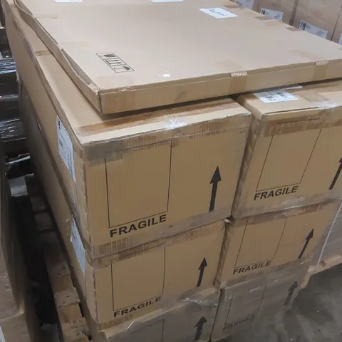 PALLET CONTAINING A LARGE QUANTITY OF ASSORTED BRAND NEW BATHROOM FURNITURE ITEMS INCLUDING: CALYPSO SAVENA TALL WALL UNITS, CALYPSO LED MIRROR