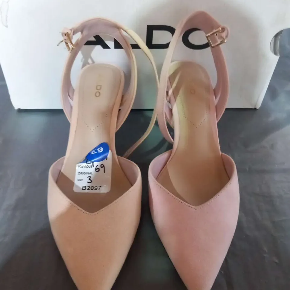 BOXED ALDO KRASNOYA PALE PINK SUEDE SUMMER SIZE 3