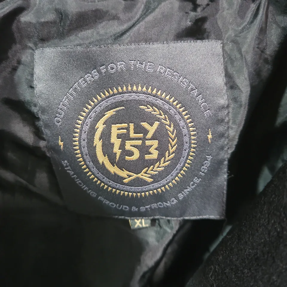 FLY53 BLACK FIELD JACKET – XL, MEN’S OUTERWEAR