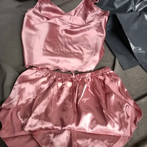 PINK SATIN CAMISOLE TOP WITH MATCHING SHORTS β WOMEN'S PAJAMA SET M