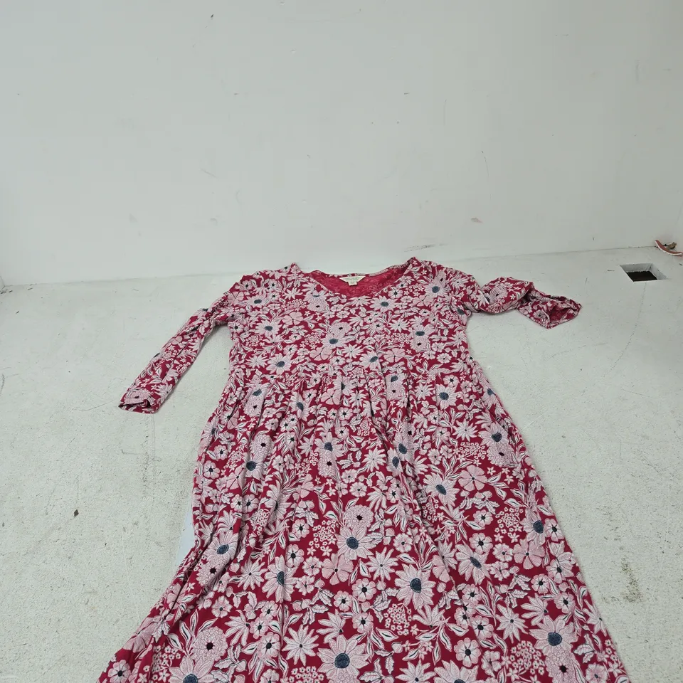 SEASALT CORNWALL WOMEN'S DRESS – UK 10 – RED FLORAL ORGANIC COTTON
