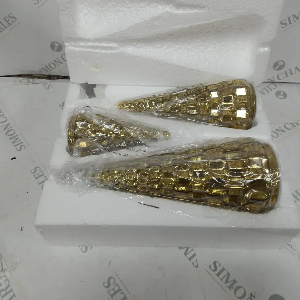 ALISON CORK SET OF MERCURY GLASS TREES 