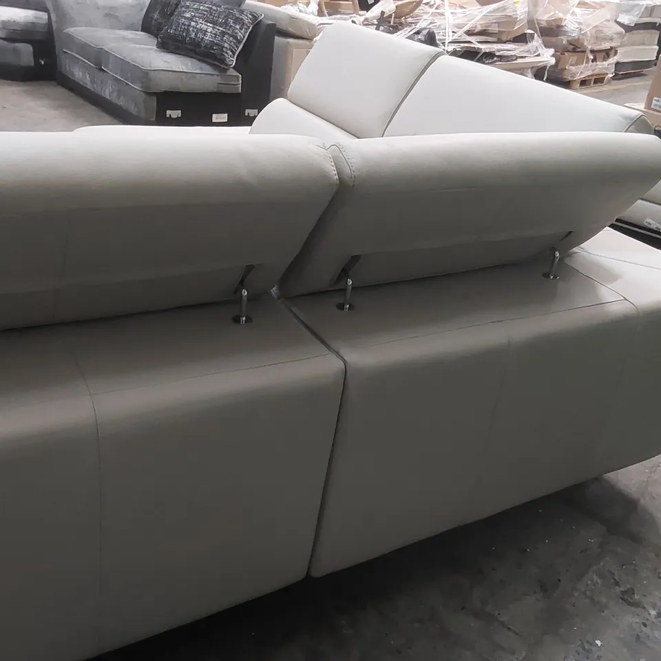 QUALITY DESIGNER ITALIAN MADE LEATHER 4 SEATER ELECTRIC RECLINER CORNER SOFA IN CAPPUCCINO