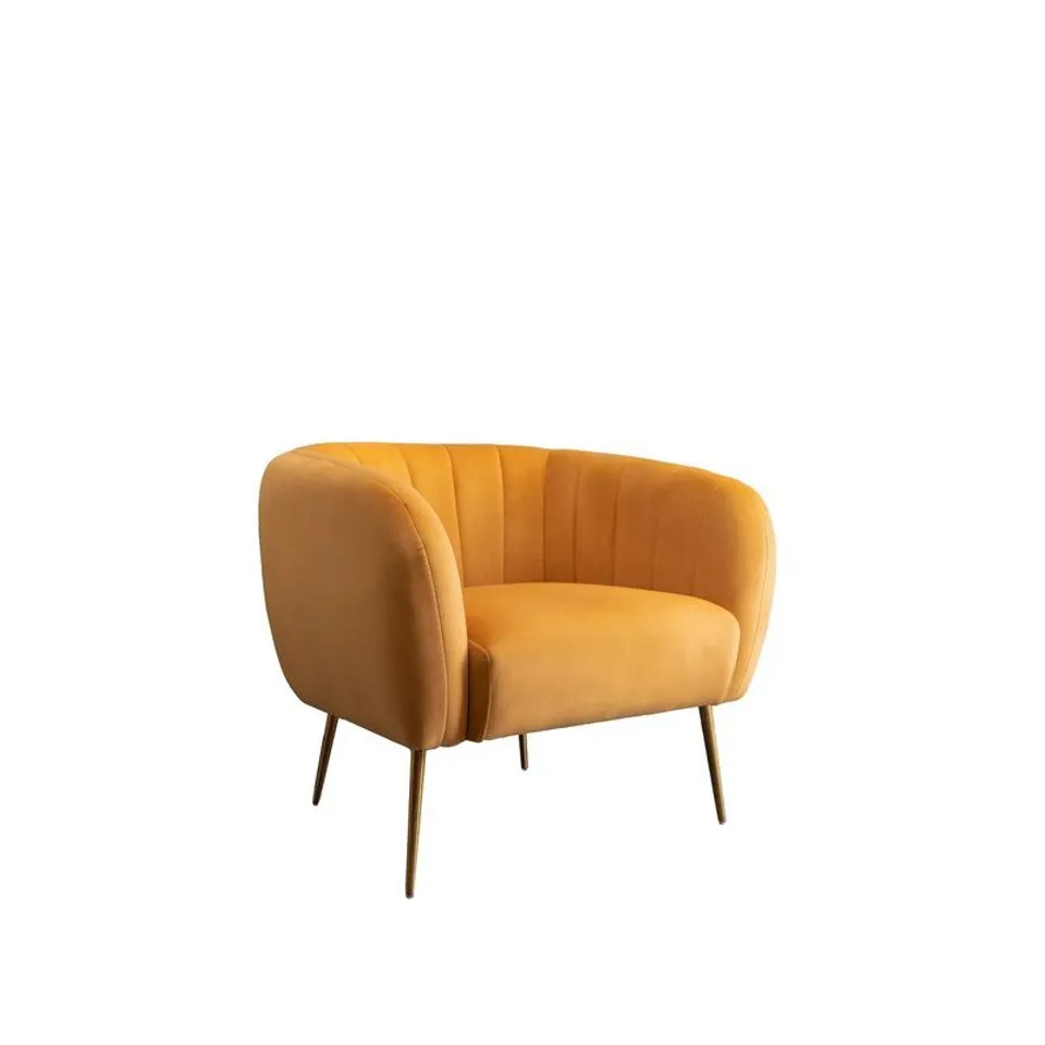 BOXED GIANNINI UPHOLSTERED TUB CHAIR - YELLOW