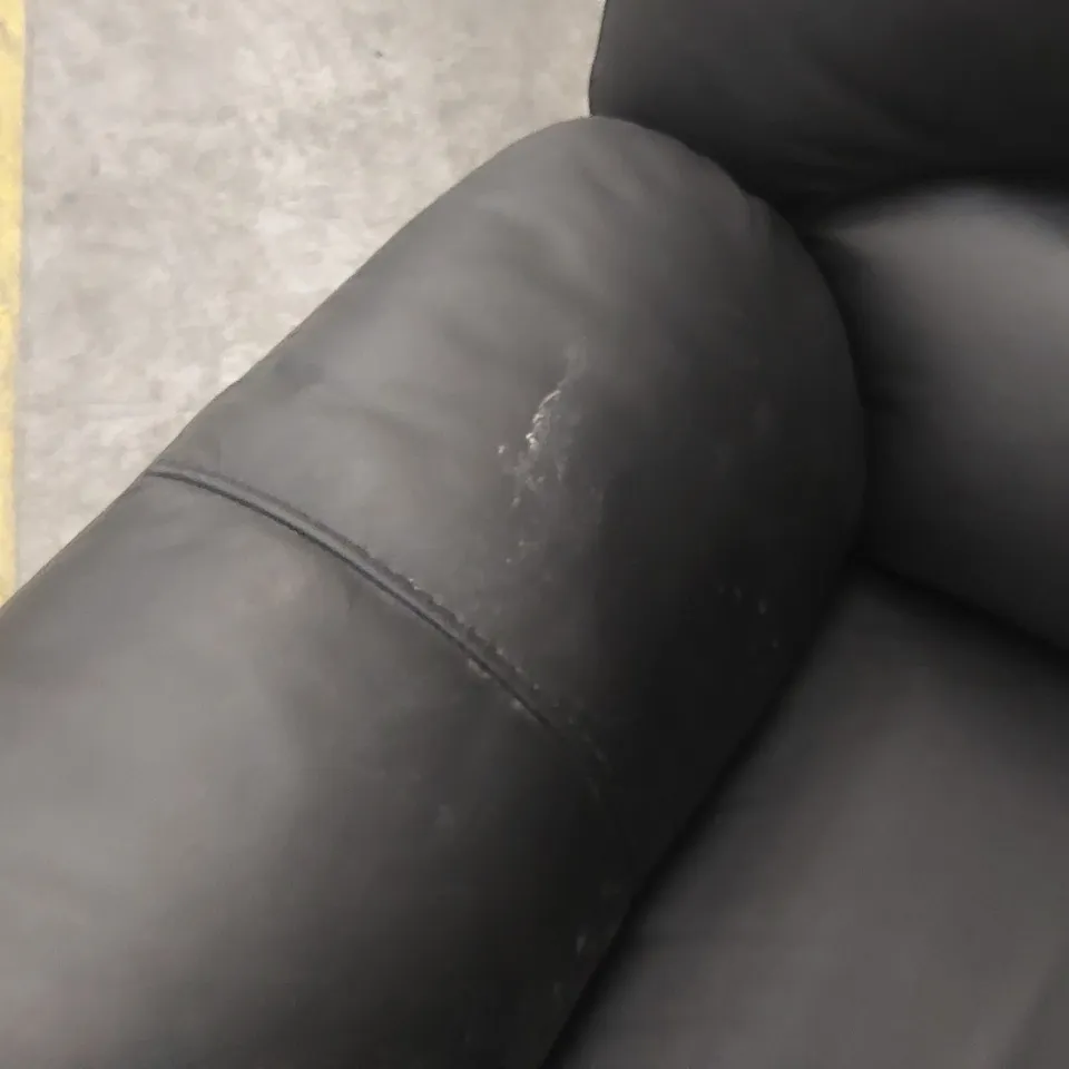 LEIGHTON LEATHER/FAUX LEATHER HIGH BACK POWER RECLINER CORNER GROUP SOFA - BLACK RRP £2599