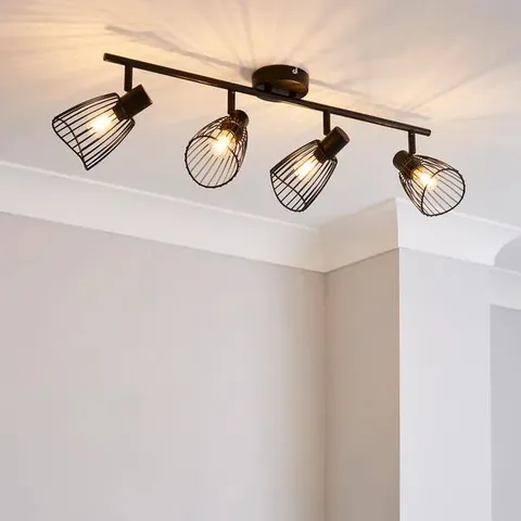 BOXED ELEMENTS JAULA 4 LIGHT SEMI FLUSH SPOTLIGHT BAR