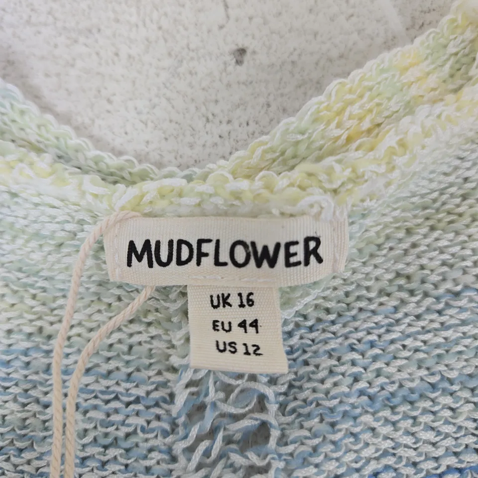 MUDFLOWER WOMEN'S KNIT CARDIGAN – UK 16, PASTEL GRADIENT