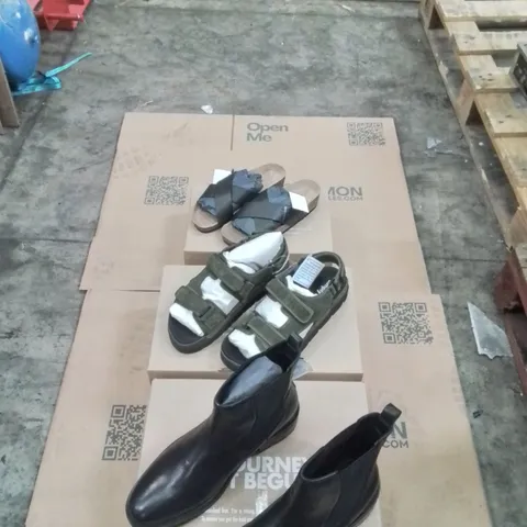 PALLET CONTAINING APPROXIMATELY 88X ASSORTED BRAND NEW DESIGNER SHOES INCLUDING: JD WILLIAMS BLACK SANDALS, SIMPLY BE GREEN SANDALS, HEAVENLY SOULS BLACK BOOTS