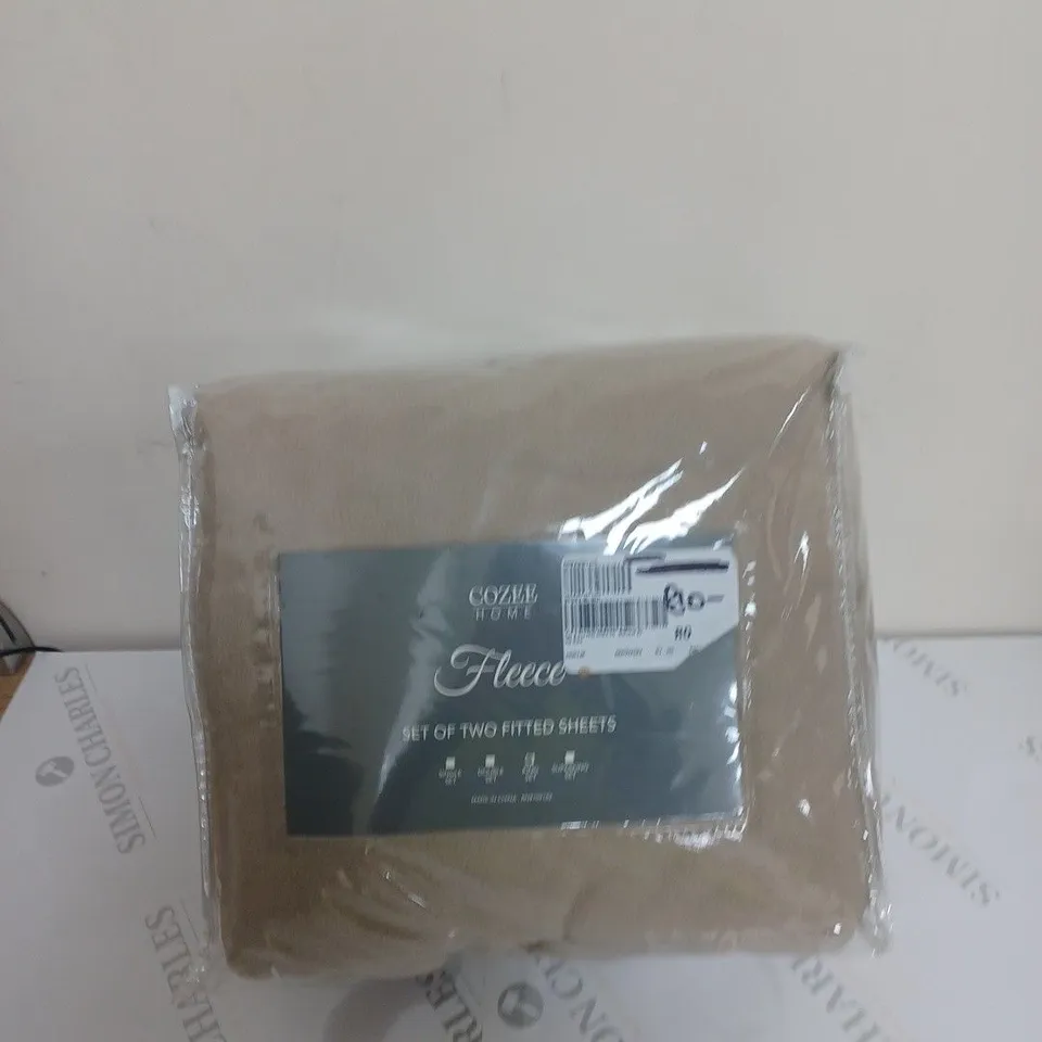 COZEE HOME FLEECE SET OF 2 FITTED SHEETS KING SIZE 
