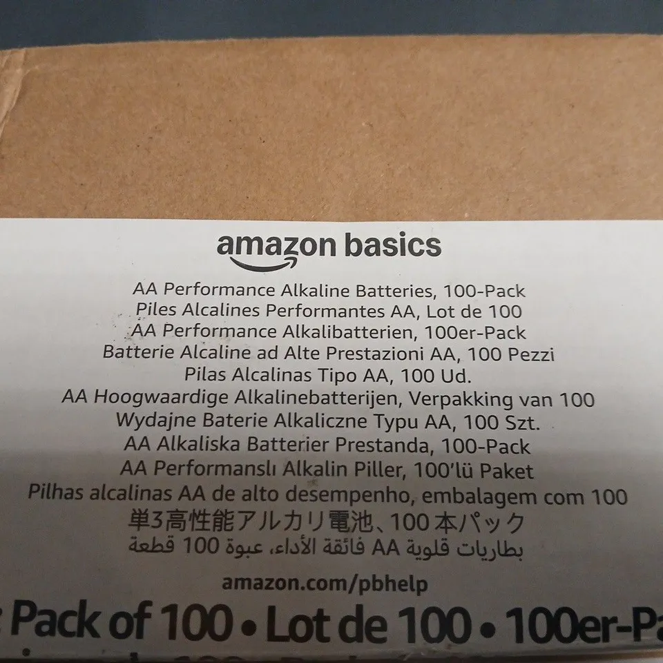 LOT OF 2 MULTI-PACKS OF AMAZON BASIC AA BATTERIES - 100 & 40 PACK