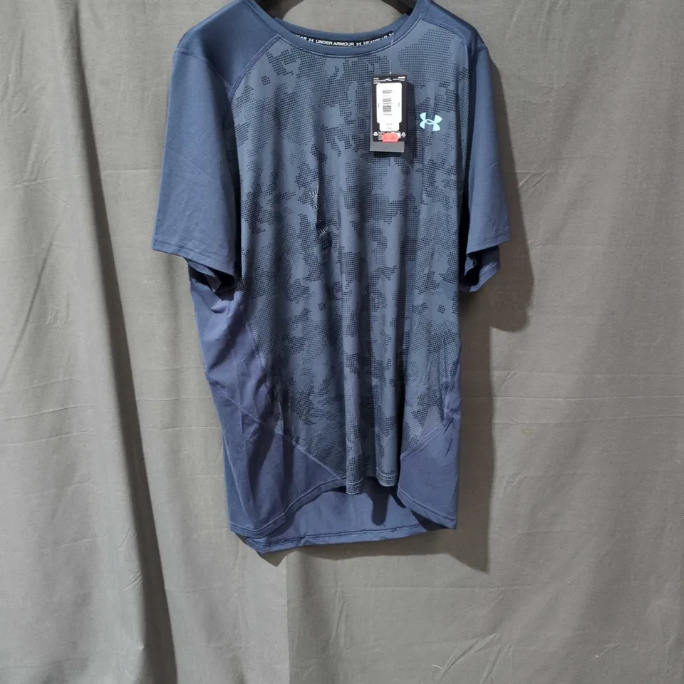 UNDER ARMOUR HEATGEAR T‑SHIRT, NAVY, MEN'S UK 20-22 (US 2XL)