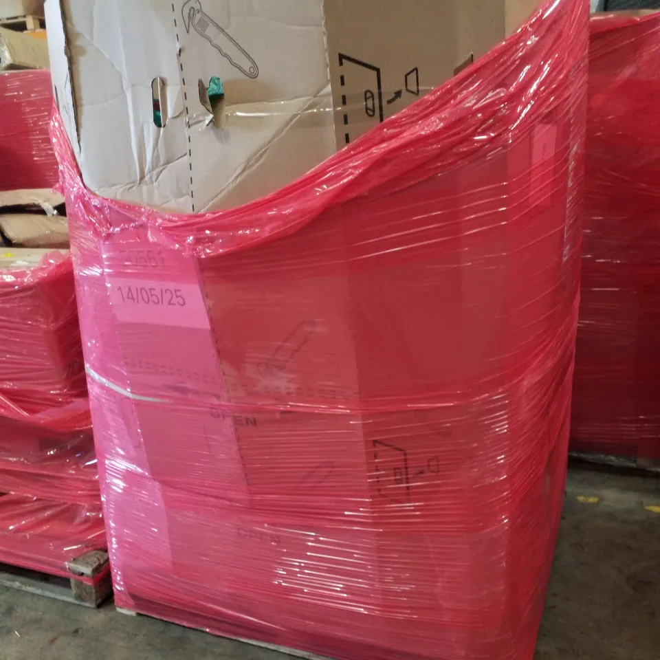 PALLET CONTAINING ASSORTED PRODUCTS INCLUDING DINING CHAIR, POP UP MOSQUITO NET, TOWEL RADIATOR & TV SHELF
