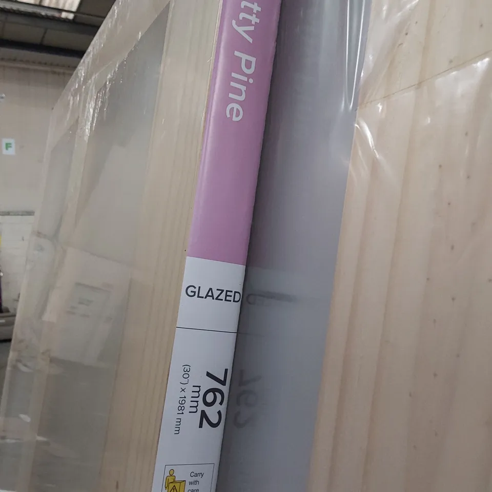 KNOTTY PINE 4 PANEL HALF OPAQUE GLAZED DOOR 762 × 1981mm