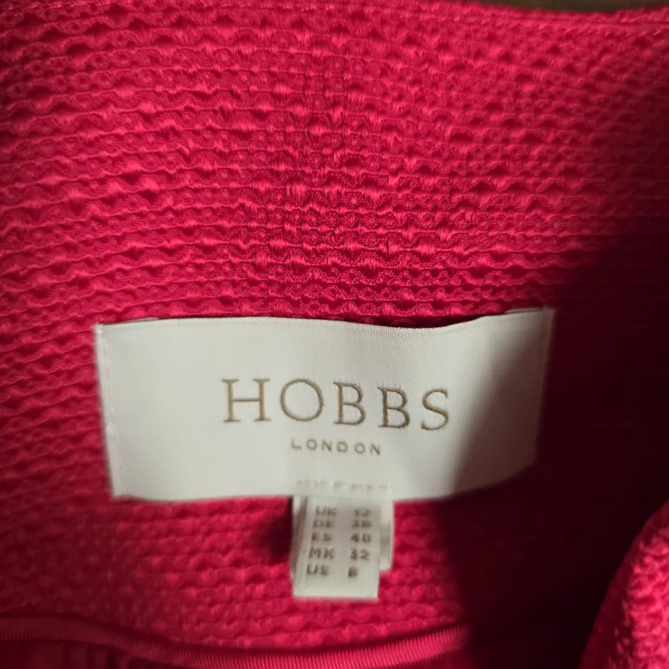 HOBBS LONDON WOMEN’S PINK TEXTURED JACKET – UK 12