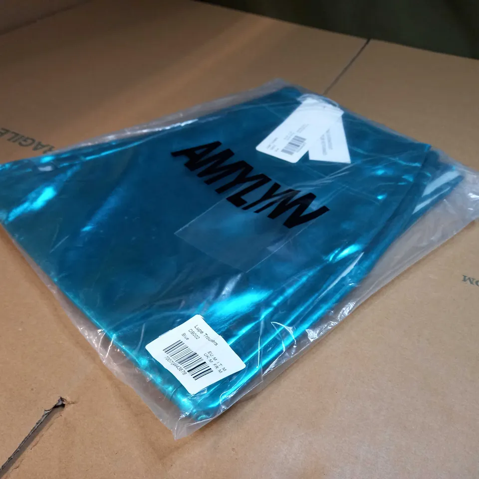 PACKAGED AMYLYM BLUE METALIC LUPE TROUSERS - MEDIUM