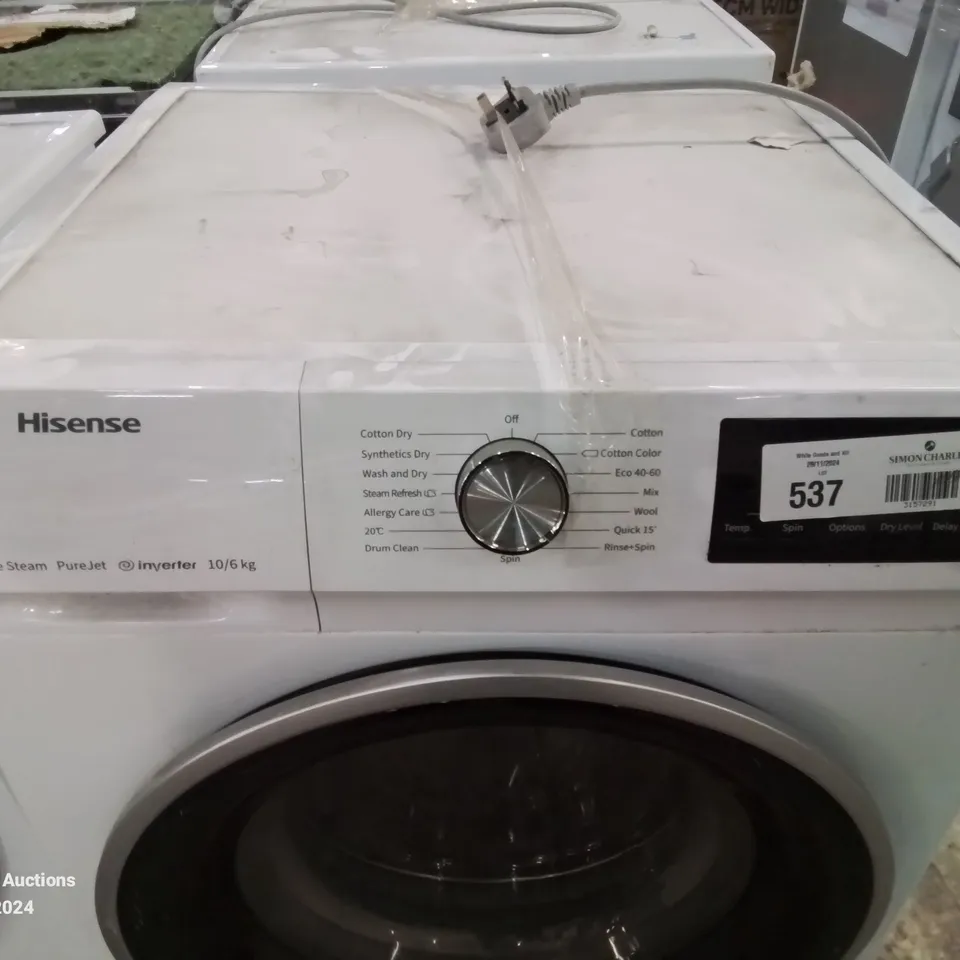 HISENSE 3 SERIES WDQA1014EVJM 10KG / 6KG WASHER DRYER WITH 1400 RPM - WHITE - D RATED [WASH&DRY], A RATED