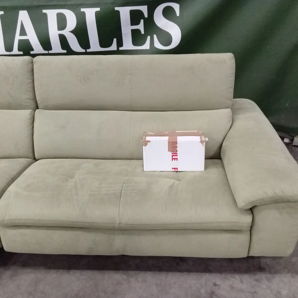 QUALITY DESIGNER ITALIAN MADE MARTINE LARGE FABRIC ELECTRIC RECLINING CORNER SOFA