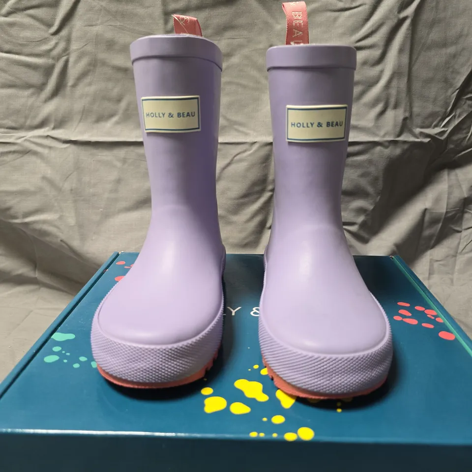 HOLLY & BEAU MAUVE RAIN BOOTS FOR KIDS – UK 9 (EU 27)