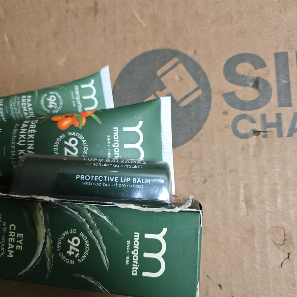 MARGARITA EYE CREAM, HAND CREAM & LIP BALM SET – 4-PIECE SKINCARE PACK