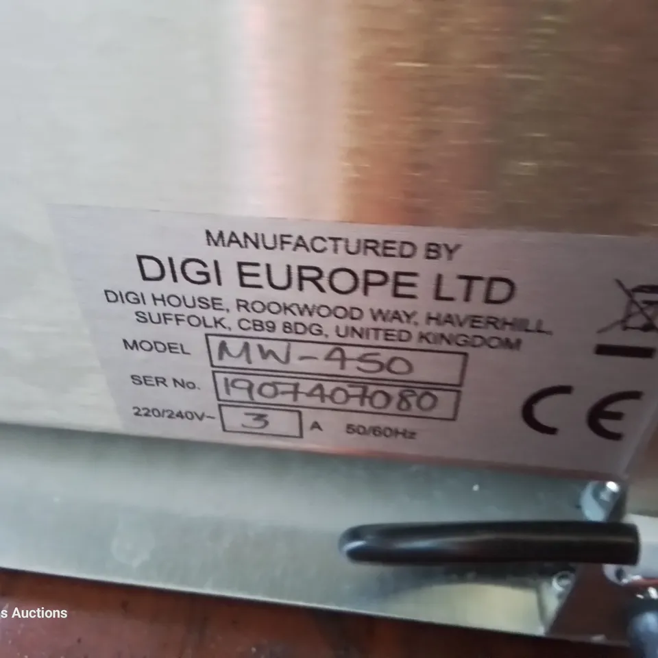 DIGI EUROPE COUNTERTOP TRAY WRAPPING MACHINE - STAINLESS STEEL - MODEL MW450 - 240V
